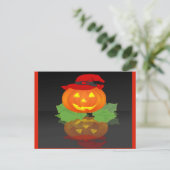 ハロウィーンのカボチャのちょうちんと彼の反射 –  シーズンポストカード (スタンド正面)