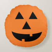 ハロウィーンのカボチャのちょうちんのカボチャオレンジハロウィンの枕 ラウンドクッション (正面)