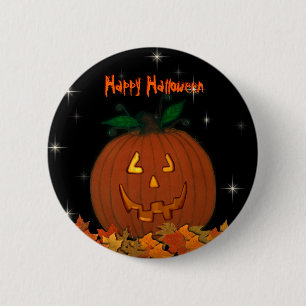 ハロウィーンのカボチャのちょうちんのハッピーハローウィンボタン 缶バッジ