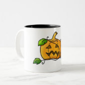 ハロウィーンのカボチャのちょうちんのマグ ツートーンマグカップ (正面左)