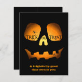 ハロウィーンのカボチャのちょうちんの邪悪なハローウィンパーティ 招待状 (正面/裏面)