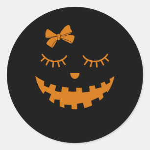ハロウィーンのカボチャのちょうちんまつ毛カボチャ顔ハロウィンギ ラウンドシール