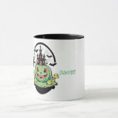 ハロウィーンのカボチャのちょうちんアンド幽霊のよく出るマンション マグカップ (中央)