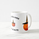 ハロウィーンのカボチャのちょうちんウィッチハットハロウィンパーソナライズされた コーヒーマグカップ (正面右)