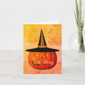 ハロウィーンのカボチャのちょうちんウィッチハットハロウィーンノートカード カード (正面)