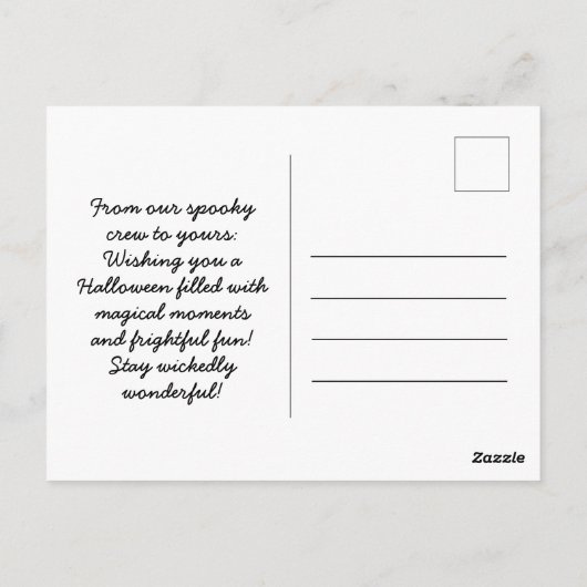 ハロウィーンのカボチャのちょうちんカスタムレトロ基本ウィッチハロウィーン ポストカード (裏面)