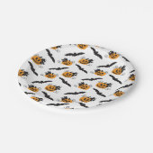 ハロウィーンのカボチャのちょうちんカボチャこうもりハロウィンブラックオレンジ ペーパープレート (アングル)