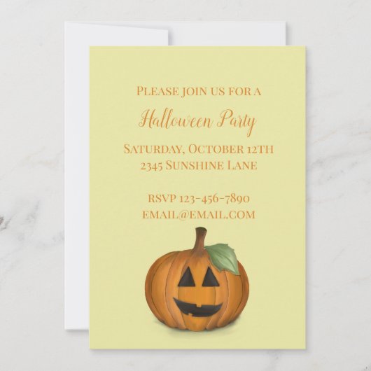 ハロウィーンのカボチャのちょうちんカボチャのパッチ発表 案内状 (正面)