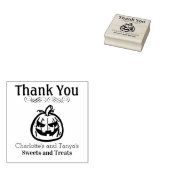 ハロウィーンのカボチャのちょうちんカボチャのロゴサンキュービジネス ラバースタンプ (押印)