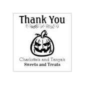 ハロウィーンのカボチャのちょうちんカボチャのロゴサンキュービジネス ラバースタンプ (インプリント)
