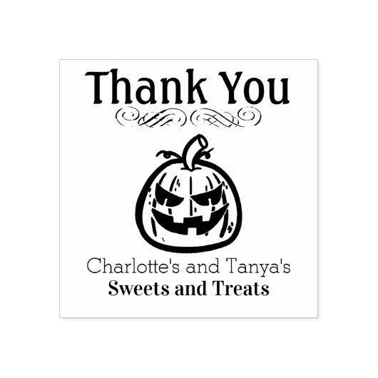 ハロウィーンのカボチャのちょうちんカボチャのロゴサンキュービジネス ラバースタンプ (インプリント)