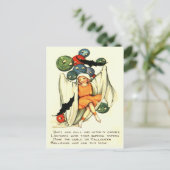 ハロウィーンのカボチャのちょうちんカボチャ幽霊ガール ポストカード (スタンド正面)