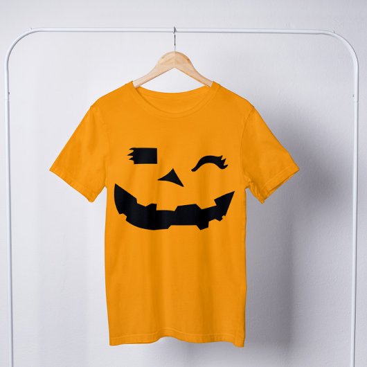 ハロウィーンのカボチャのちょうちんカボチャ顔オレンジハロウィーン Tシャツ
