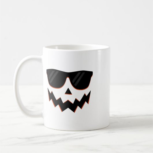 ハロウィーンのカボチャのちょうちんカボチャ顔ハローンコスチュームサンgl コーヒーマグカップ (左)