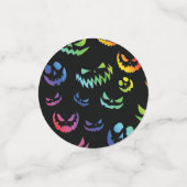 ハロウィーンのカボチャのちょうちんカボチャ顔ブラックアンドホワイト コンフェッティ (スモール正面)