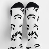 ハロウィーンのカボチャのちょうちんカボチャ顔ブラックアンドホワイト ソックス (上部)