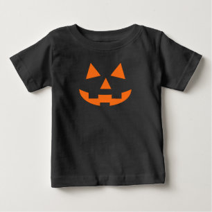 ハロウィーンのカボチャのちょうちんカボチャ顔ベビーボディスーツ ベビーTシャツ