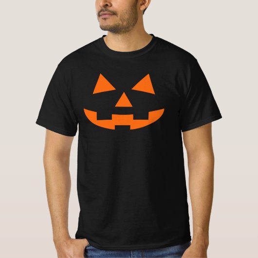 ハロウィーンのカボチャのちょうちんカボチャ顔Tシャツ Tシャツ (正面)