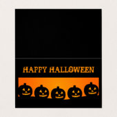 ハロウィーンのカボチャのちょうちんシルエット教室の交換カード 名刺 (外部フラット)