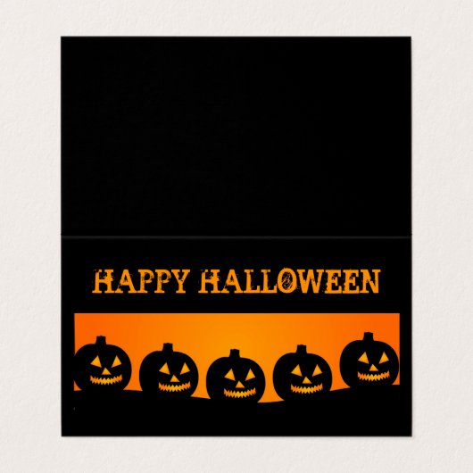 ハロウィーンのカボチャのちょうちんシルエット教室の交換カード 名刺 (外部フラット)
