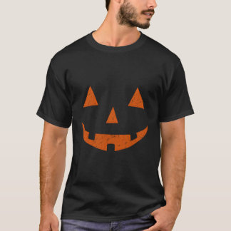 ハロウィーンのカボチャのちょうちんジャコランタンパンプキン顔 Tシャツ