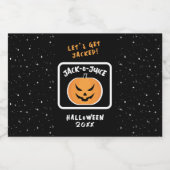 ハロウィーンのカボチャのちょうちんジュースハロウィンカボンプンジョーク リキュールボトルラベル (シングルラベル)