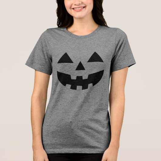 ハロウィーンのカボチャのちょうちんスマイルパンプキンハロウィーンTシャツ トライブレンドTシャツ (正面)