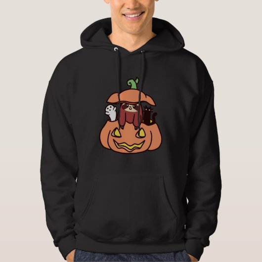 ハロウィーンのカボチャのちょうちんスロース パーカ (正面)