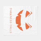 ハロウィーンのカボチャのちょうちんダミ不気味ネス秋ハロウィーン フリースブランケット (正面(横))