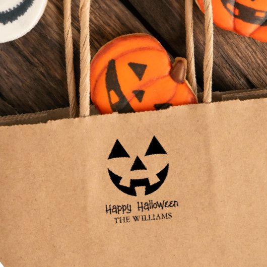 ハロウィーンのカボチャのちょうちんハッピーハローウィン姓 セルフインキングスタンプ