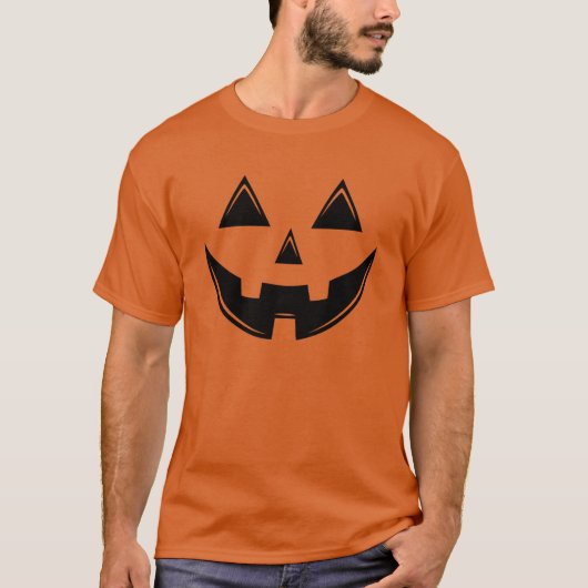 ハロウィーンのカボチャのちょうちんハロウィンカボチャTシャツ Tシャツ (正面)