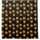 ハロウィーンのカボチャのちょうちんハロウィンキャンディバケツ シャワーカーテン (正面)