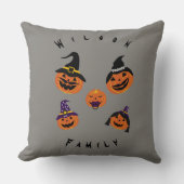 ハロウィーンのカボチャのちょうちんハロウィンファミリーパーティー クッション (正面)