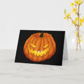 ハロウィーンのカボチャのちょうちんハロウィン カード (黄色い花)