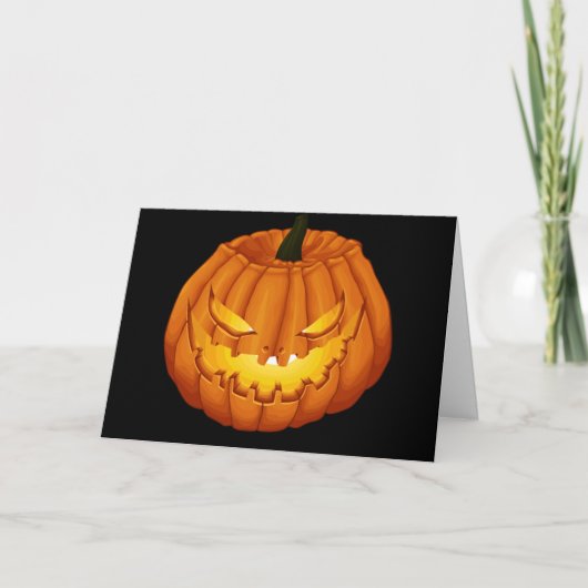 ハロウィーンのカボチャのちょうちんハロウィン カード (正面)