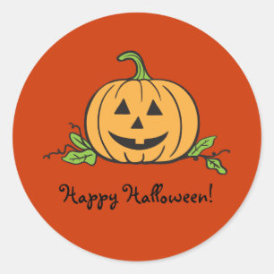 ハロウィーンのカボチャのちょうちんハロウィン ラウンドシール