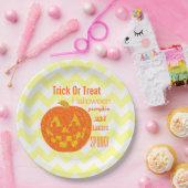 ハロウィーンのカボチャのちょうちんハロウィーンシェブロンパンプキンパーティー ペーパープレート (パーティー)