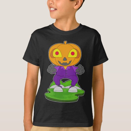 ハロウィーンのカボチャのちょうちんハロウィーンパンプキン Tシャツ (正面)