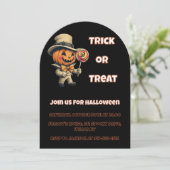 ハロウィーンのカボチャのちょうちんハローウィンパーティ招待状 招待状 (スタンド正面)