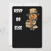 ハロウィーンのカボチャのちょうちんハローウィンパーティ 招待状 (裏面)