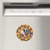 ハロウィーンのカボチャのちょうちんパンプキンスとペットの写真 マグネット (インサイチュ (食洗機))