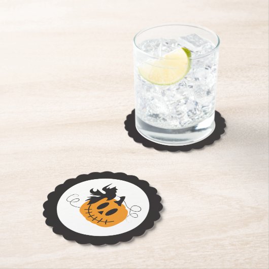 ハロウィーンのカボチャのちょうちんパンプキンハロウィンオレンジブラック ペーパーコースター (インサイチュ)