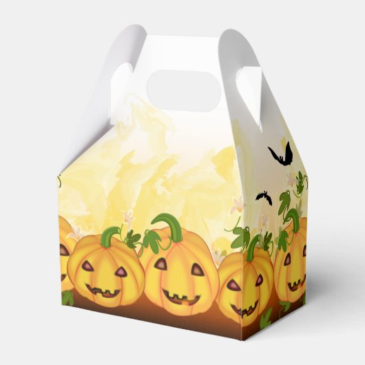 ハロウィーンのカボチャのちょうちんパンプキンパッチハローウィンパーティ フェイバーボックス (裏面サイド)