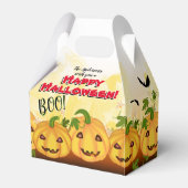 ハロウィーンのカボチャのちょうちんパンプキンパッチハローウィンパーティ フェイバーボックス (正面サイド)