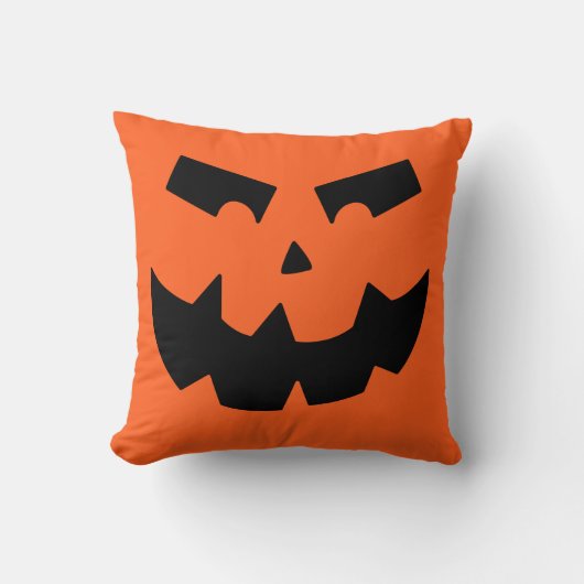 ハロウィーンのカボチャのちょうちんパンプキン顔装飾用クッション クッション (正面)