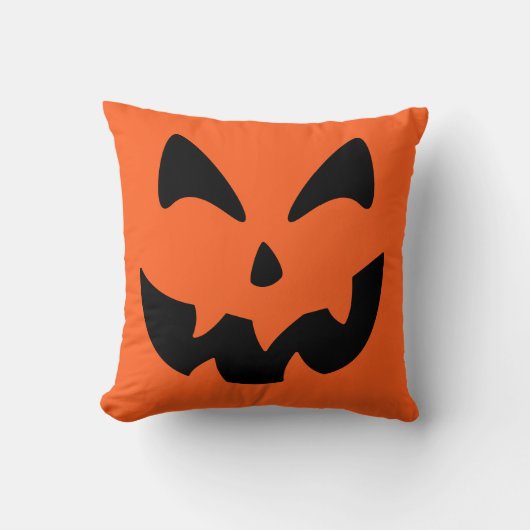 ハロウィーンのカボチャのちょうちんパンプキン顔装飾用クッション クッション (正面)