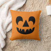 ハロウィーンのカボチャのちょうちんパンプキン顔 クッション (ブランケット)