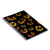 ハロウィーンのカボチャのちょうちんパンプキン顔 ノートブック (右側)