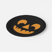 ハロウィーンのカボチャのちょうちんパンプキン顔 ペーパープレート (アングル)