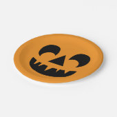 ハロウィーンのカボチャのちょうちんパンプキン顔 ペーパープレート (アングル)